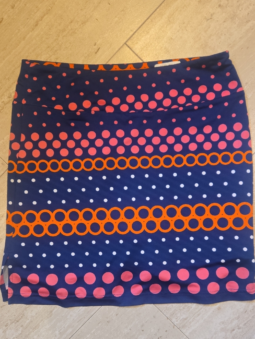 Golftini "Best Ball" Navy Design Print Silky Skort